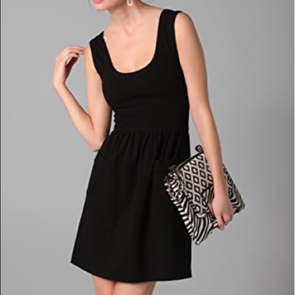 DVF black Cezanne pocket dress - sz 8